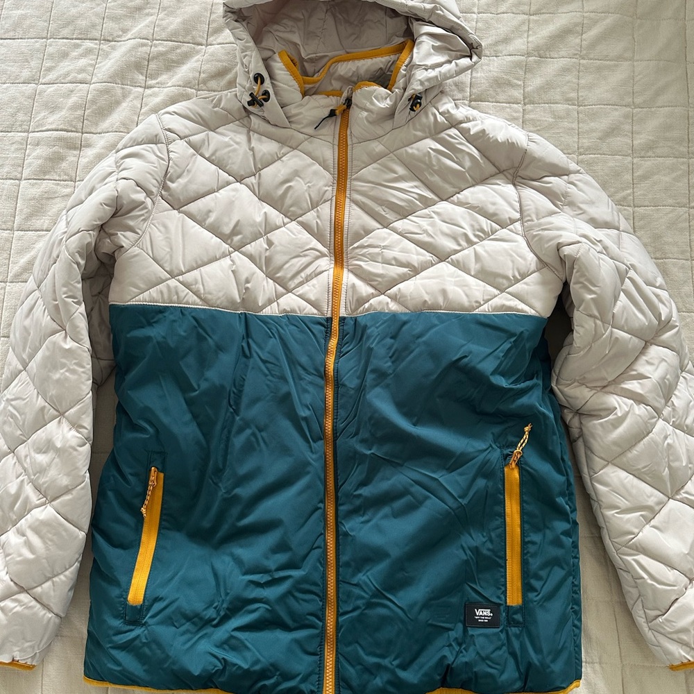 Vans White Jacket with Yellow Accents